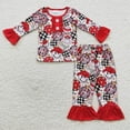 thumbnail image 2 of Venta al por mayor de pijamas de luces navideñas de Papá Noel para niños, conjunto de manga larga para niñas, pantalones para niños, ropa de dormir, ropa de dormir para niños pequeños, 2 of 2