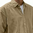 thumbnail image 6 of OGLCCG Mens Corduroy Shirt Long Sleeve Button Down Casual Blouses Tops Casual Classic Lapel Collar Bussiness Work Tshirt for Men, 6 of 7