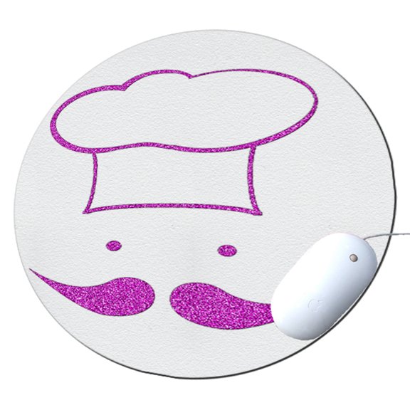 KuzmarK Round Mousepad / Hot Pad / Trivet - Chef Glitter