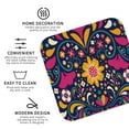 thumbnail image 3 of Honeii Cinco De Mayo Floral print Leather Coaster Set of 4, ideal for safeguarding your furniture from drinks spills and effortless cleanup-Square, 3 of 6