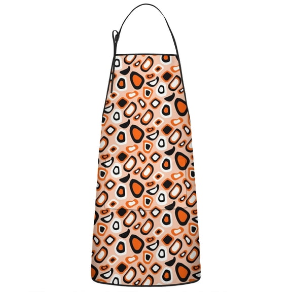 Leopard Print Adjustable Waterproof Apron for Adults 33x27 Inch – Cooking Apron with 2 Large Pockets, Durable Polyester Bib for Kitchen, Baking, BBQ, and Home Use