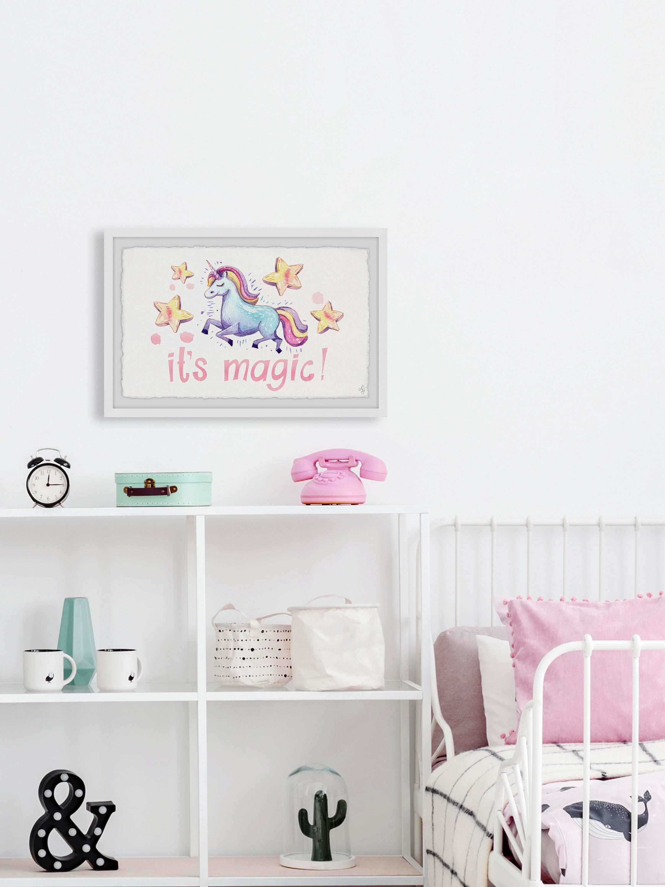 Marmont Hill Cute Unicorn's Magic Framed Wall Art