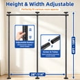 thumbnail image 2 of SUNALLY Room Dividers Curtain Rod No Drilling, 4-10ft(H) 28-114inch(W) Adjustable Room Separator for Space Partition, Heavy Duty Floor to Ceiling Tension Rod, Black, 2 of 7
