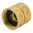 thumbnail image 3 of Apooke 2 Pcs Nozzle Connector Two-way Female Female Connector Solid Brass Garden Hose Repairing Female-to-female Connector, 3 of 11