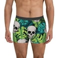 thumbnail image 4 of Wukai Skull and Palm Leaves Print Men’s Underwear Breathable Boxer Briefs,&nbsp;Moisture Wicking & Breathable-, 4 of 7