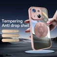 thumbnail image 6 of Allytechgroup iPhone 15 Case with Tempered Glass Lens Protector, Ring Holder Kickstand Shockproof Drop Protection Scratch Resistant Anti-Yellow Clear Back Case Cover for Apple iPhone 15, Pink, 6 of 9
