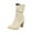 Beige, variant on Fridja Women Shoes Solid Color Square High Heels Casual Warm Wear-resistant Slip-on Fleece Cowboy Boots