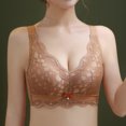 thumbnail image 5 of Bigersell Halter Bra Women Fashion Bowknot Printed Comfortable Hollow Out Bra Underwear No Underwire Big & Tall Size Female Padded Sports Bra, Style 4627, Khaki 42B, 5 of 8