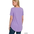thumbnail image 3 of Zenana Plus Size Short Sleeve Round Neck & Hem Relaxed Fit Casual Tee Shirt Top, 3 of 5