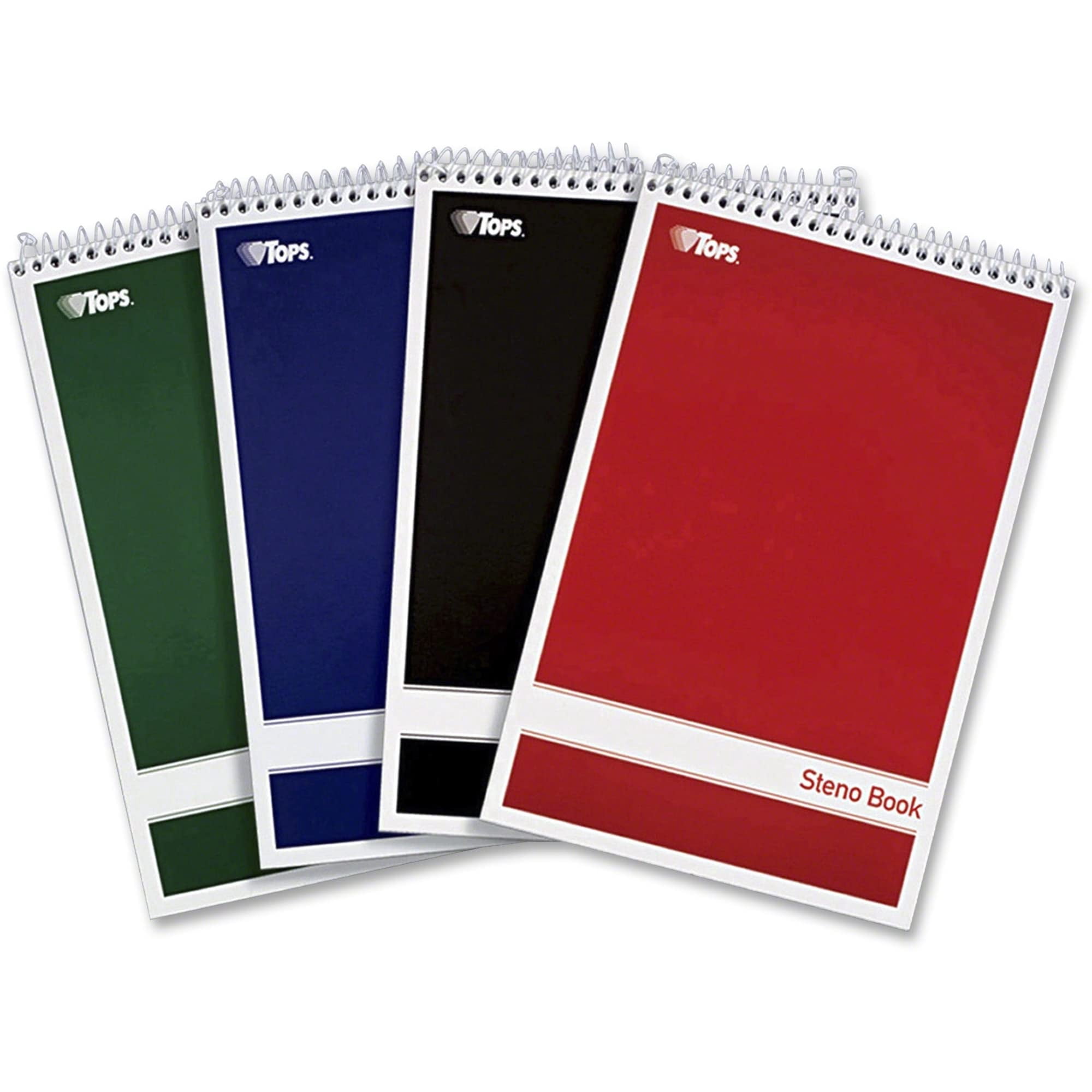 TOPS™ Steno Books, 6" x 9", Gregg Ruled, 80 Sheets, White, Pack Of 4