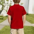 thumbnail image 4 of Favoffer Summer Boys Solid Color Basic Buttoned Top Henley Neck Short Sleeve Classic Regular Fit Stretchy Tee Casual Travel Home Outdoor 5-14Y, 4 of 8