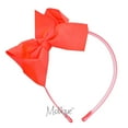 thumbnail image 2 of Motique Accessories Little Girls Neon Headband with Side Grosgrain Bow- Neon Orange, 2 of 3