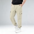 thumbnail image 2 of yardsong Boys Cargo Pants with Pockets Hiking Camping Straight Leg Uniform Athletic Jogger Pants Kids Elastic Waist School Trousers 8 Years, 2 of 9