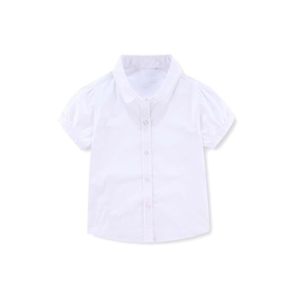 Zhuashum T-Shirts d'Été pour Garçons T-Shirt d'Été pour Enfants à Manches Courtes Manches Bouffantes Col en V Chemise Blanche Tenue de Performance Polyvalente Haut d'École Tenue Polyvalente pour Ados Blanc 10-11 Ans