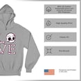 thumbnail image 6 of Love Text Skull Sweatshirt Vivid Pink Bone Cute Gothic Skeleton Romance Art Valentine Spooky Halloween Hoodie, 6 of 7