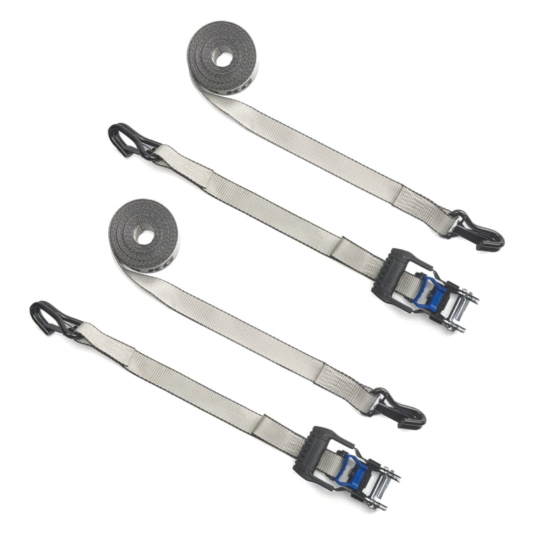 Keeper KwikFeed 1.5in x 16ft Ratchet Tie-Down Straps, 2-Pack photo 1