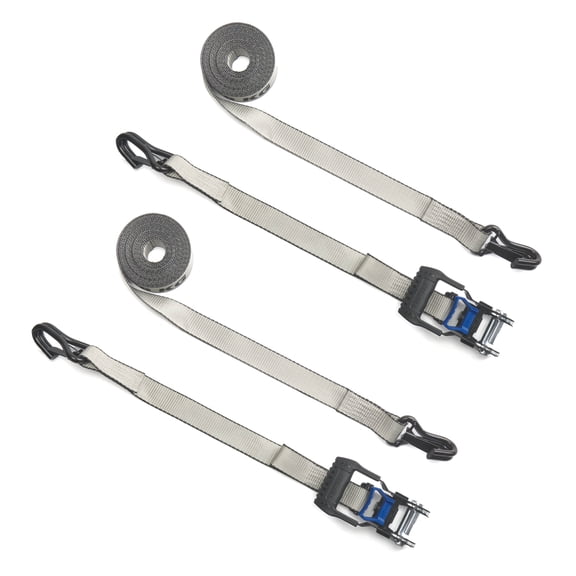 Keeper KwikFeed 1.5" x 16" Ratchet Tie Down Strap with JJ-Hooks, 2-pack