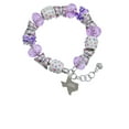 thumbnail image 2 of Delight Jewelry Stainless Steel Texas Strong - Purple Butterfly Bead Charm Bracelet, 7"+1" Extender, 2 of 5