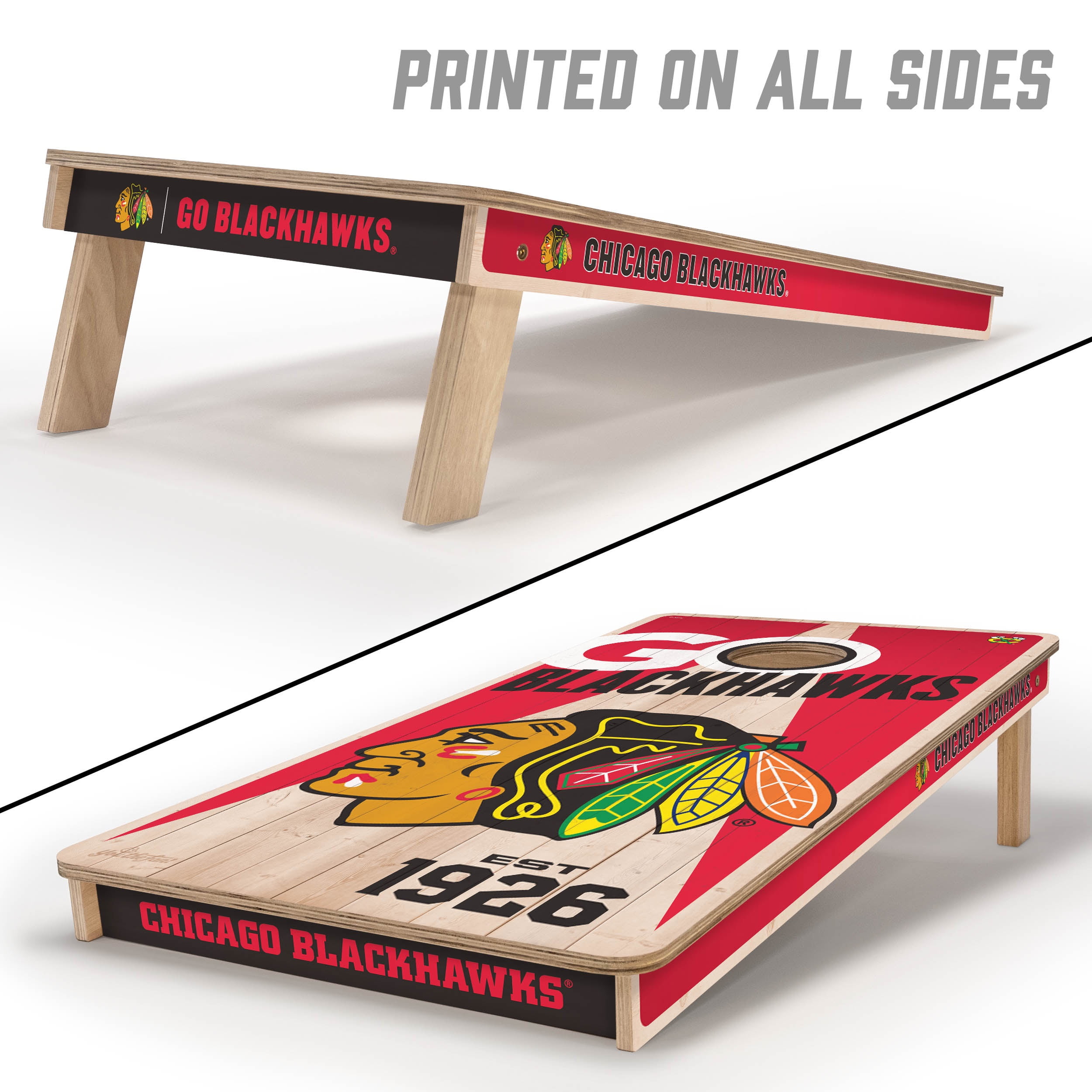 YouTheFan NHLChicago Blackhawks 2' x 4' Cornhole Game No Bags