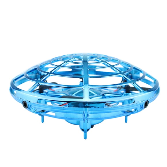 Niños Drone Toy 5 Inducción infrarroja Flying Quadcopter Kids Hand Operate Interactive Aircraft Toy, Azul kenally EL2092-01B