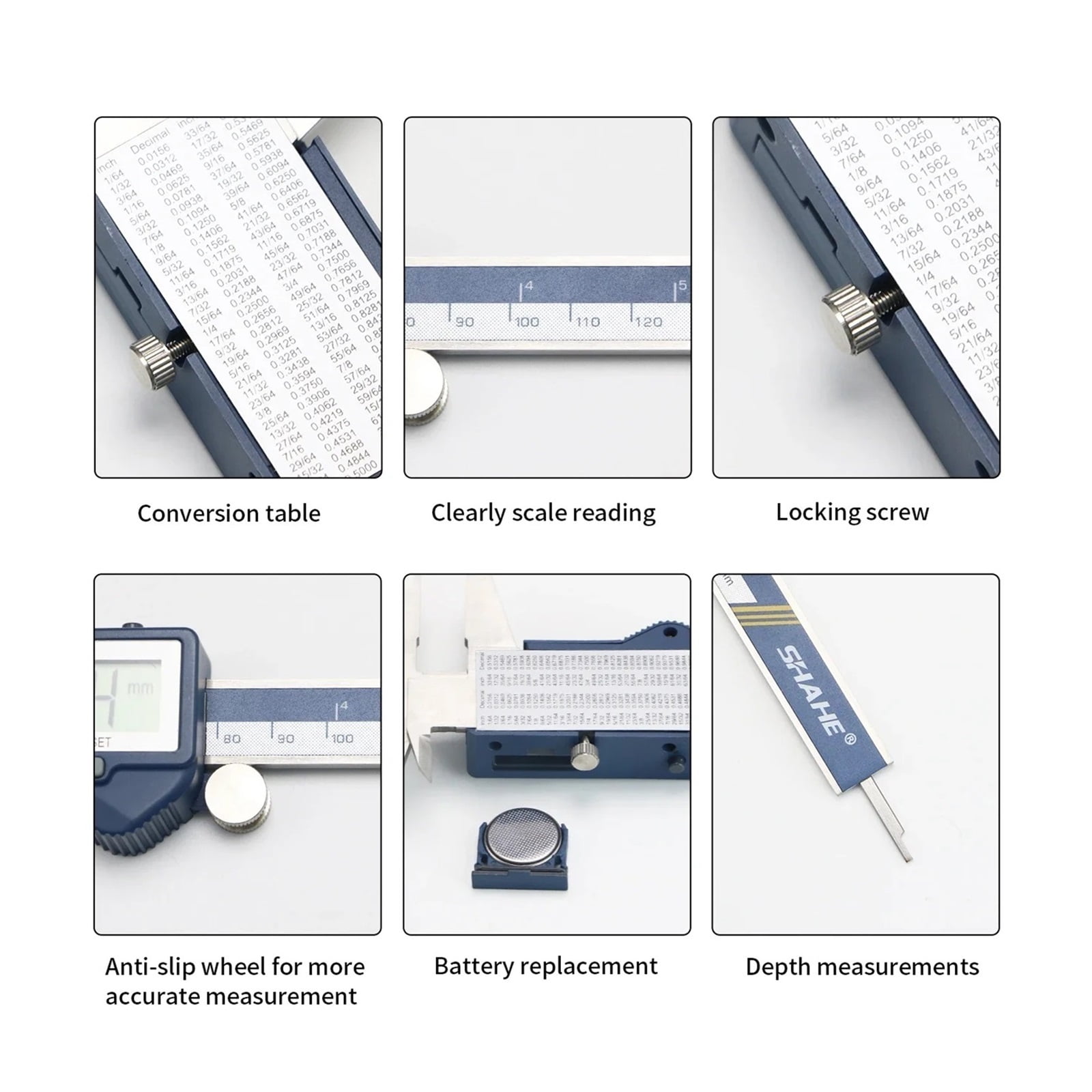 Digital Wireless Caliper,150/200/300 Mm Stainless Steel Digital Caliper With Large Screen Micrometer Caliper Digital Built-in Wireless Caliper ,Your Good Helper