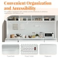thumbnail image 4 of Freestanding 63"W Buffet with Hutch, Large Coffee Bar Storage Cabinet (6 Drawers, 5 Cabinets with Adjustable Shelves, Pegboard, Towel Rack, Power Outlet), White, 4 of 9
