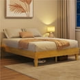 thumbnail image 4 of Yaheetech Solid Wood Platform Bed Frame with Wooden Slat Support, Natural Wood, Queen, 4 of 9