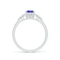 thumbnail image 2 of ANGARA Natural Vintage Style Oval Tanzanite Ring with Diamonds in 14K White Gold for Women (Size-7x5mm) | December Birthstone, Birthday, Anniversary, Jewelry Gift for Women | Natural Tanzanite Ring, 2 of 9
