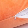 thumbnail image 3 of Flxxie Ultra Fluffy Soft Velvet Decorative Solid Color Throw Pillow Cover Simple Rectangle Cushion Case 2 Pieces, 12" x 20", Orange, 3 of 5