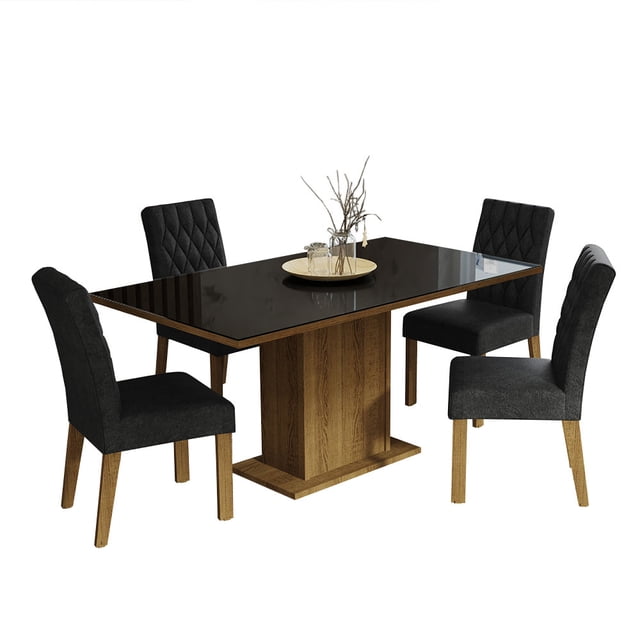 Juego de Comedor Mesa de Vidrio 4 Sillas Madesa Oxford 11 MN