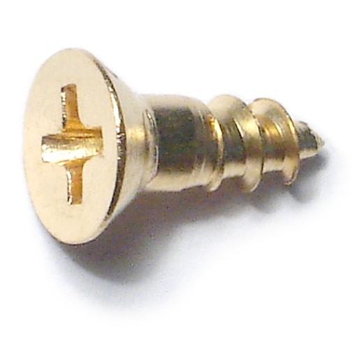 8 x 1/2" Brass Phillips Flat Head Wood Screws