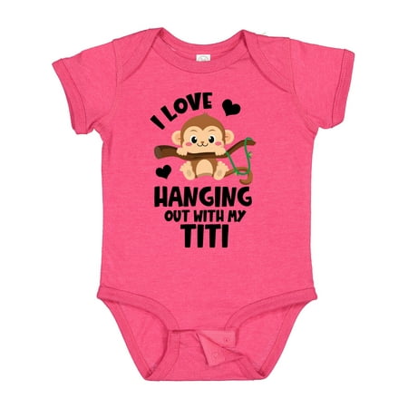 

Inktastic Monkey I Love Hanging out with My Titi Gift Baby Boy or Baby Girl Bodysuit