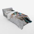 thumbnail image 2 of Ambesonne Animal Bedding Set 3 Pcs, Contour Feather Fashion, Twin, Teal Brown, 2 of 2