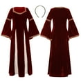 thumbnail image 3 of Vestido de poliéster para mujer, falda larga con aros y puños con altavoz para escenario de danza y canto para niñas y mujeres., 3 of 3
