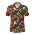 thumbnail image 2 of Daiia Strawberry2 Pattern Men’s Polo Shirts,Solid Deck Shirt,Classic Fit, Breathable Cotton Polo for Casual and Sport Wear-, 2 of 7