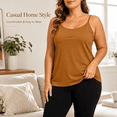 thumbnail image 3 of Aezemi Plus Size Women Padded Cami Tank Tops, Adjustable Spaghetti Strap Camisole with Built-In Bra Pads, Sleeveless Casual Summer Tees, 3 of 7