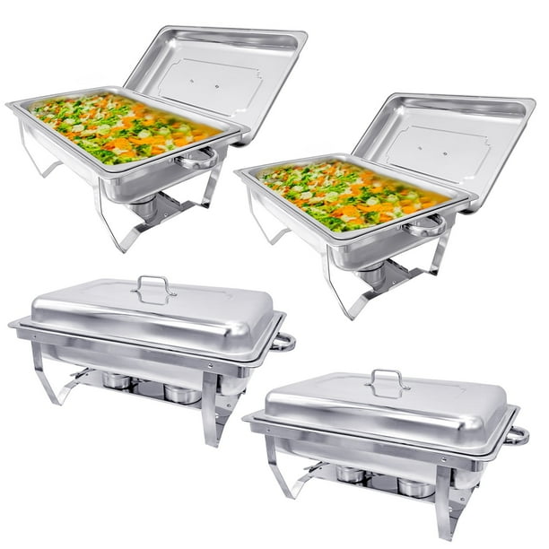 Jacgood Chafing Dish 8Qt Stainless Steel Chafer 4 Packs Full Size
