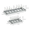 thumbnail image 3 of Yonrjhukm Expandable Pot Rack Organizer for Kitchen Cabinet, Adjustable Compartment Cookware Storage, Durable Stainless Steel Pan Lid Holder, Easy to Install, U-Shape Design, 3 of 5