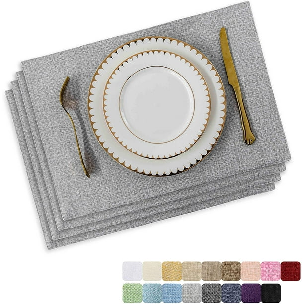 HOME BRILLIANT Placemats Set of 4 Heat Resistant Washable Placemats for