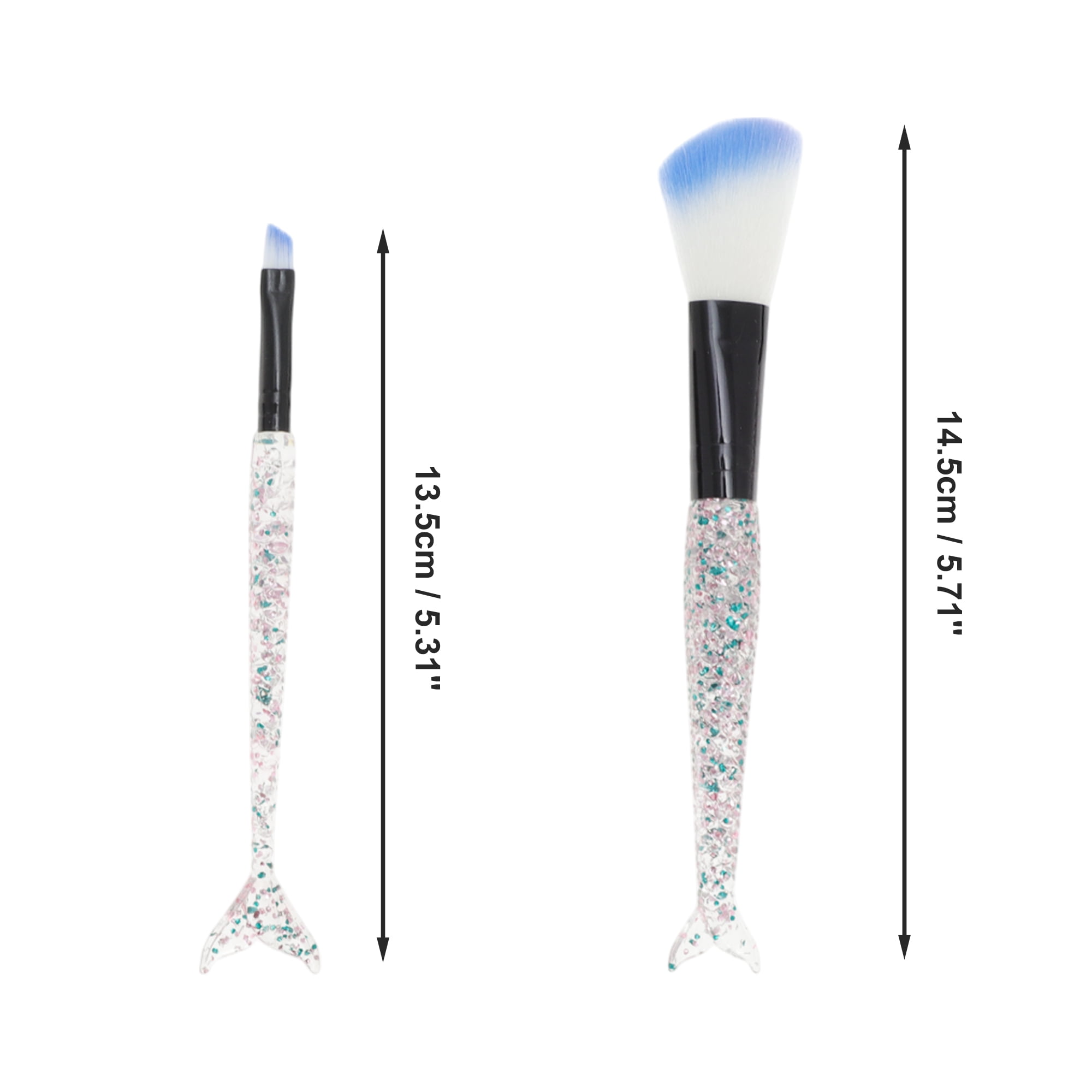 Unique Bargains 10 Pcs Durable Mermaid Makeup Brush Set for Cosmetic Green