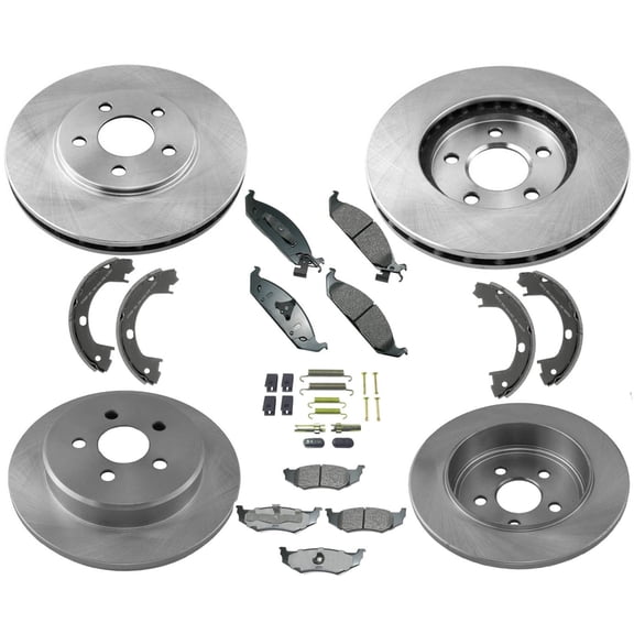 For 96-00 Chrysler Sebring Convertible Disc Brake Rotors & Ceramic Pads