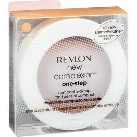 Revlon New Complexion One - Step Compact Makeup, 02 Tender Peach, 0.35 oz