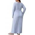 thumbnail image 7 of Cueply Women's Plus Size Maxi Dress Long Sleeve Crew Neck Empire Waist Casual Flowy Long Dresses for Women, 7 of 7