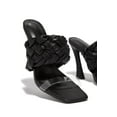 thumbnail image 5 of CAPE ROBBIN Tremble Black High Heel Open Toe Clear Mule Woven Pumps Sandals (BLACK, 8), 5 of 6