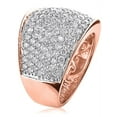 thumbnail image 2 of Womens 14K Gold Pave Natural Diamond Fashion Ring Unique Wedding Band (Rose Gold Size 9.5), 2 of 3