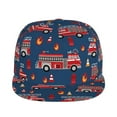 thumbnail image 2 of Daiia Fire Truck 1 print Flat Bill Hats Flat Brim Trucker Cap Baseball Cap Adjustable Classic Low Profile Hat Unconstructed Plain Cap, 2 of 9