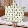 thumbnail image 5 of Green Highland Cow Flower Pattern Hooded Bath Towel，50"x30" for Ages 3 To 12 Kids, Quick Dry Lightweight Soft Microfiber Hood Beach Towel Cover Up for Kids, 5 of 7