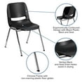 thumbnail image 2 of Chaise coquille empilable et ergonomique noire Flash Furniture de la collection Hercules de, 2 of 9
