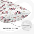 thumbnail image 3 of Picia Flamingos Tribal Pattern Plush Pillow Case – Soft and Cozy Cushion Cover, Hypoallergenic Throw Pillow Case for Home Decor-14"x20", 3 of 6