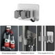 thumbnail image 2 of Soporte para fregona de acero inoxidable autoadhesivo para montaje en pared, soporte para utensilios de escoba con ganchos para el hogar, cocina, baño, garaje, jardín, paquete de 4 Adepaton LL-1743, 2 of 7